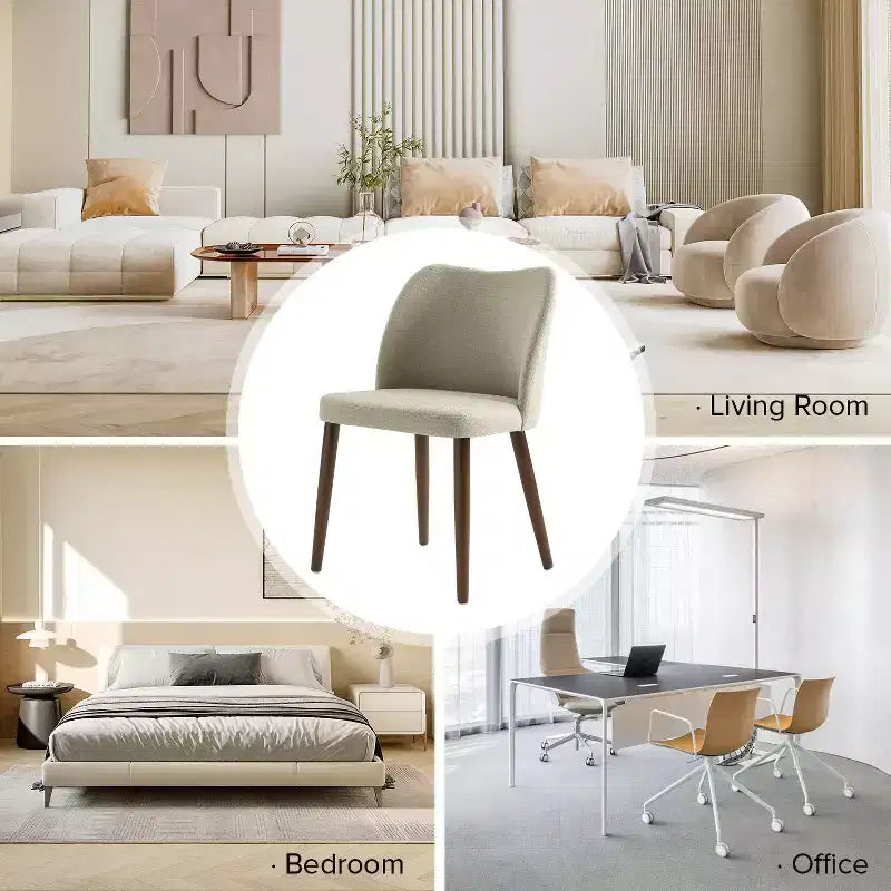 Chaise de salle à manger Elisa en tissu, style Mid-century moderne, lot de 2 | ART OF LIVING DESIGNS