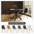 LeisureMod Markley - Lot de 4 chaises de salle à manger modernes en similicuir avec pieds dorés, assise rembourrée, design élégant pour cuisine, salle à manger, bureau ou café.