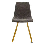 LeisureMod Markley - Lot de 4 chaises de salle à manger modernes en similicuir avec pieds dorés, assise rembourrée, design élégant pour cuisine, salle à manger, bureau ou café.