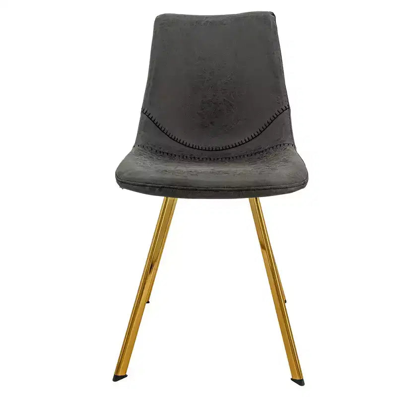 LeisureMod Markley - Lot de 4 chaises de salle à manger modernes en similicuir avec pieds dorés, assise rembourrée, design élégant pour cuisine, salle à manger, bureau ou café.