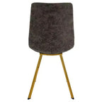 LeisureMod Markley - Lot de 4 chaises de salle à manger modernes en similicuir avec pieds dorés, assise rembourrée, design élégant pour cuisine, salle à manger, bureau ou café.