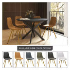 LeisureMod Markley - Lot de 4 chaises de salle à manger modernes en similicuir avec pieds dorés, assise rembourrée, design élégant pour cuisine, salle à manger, bureau ou café.