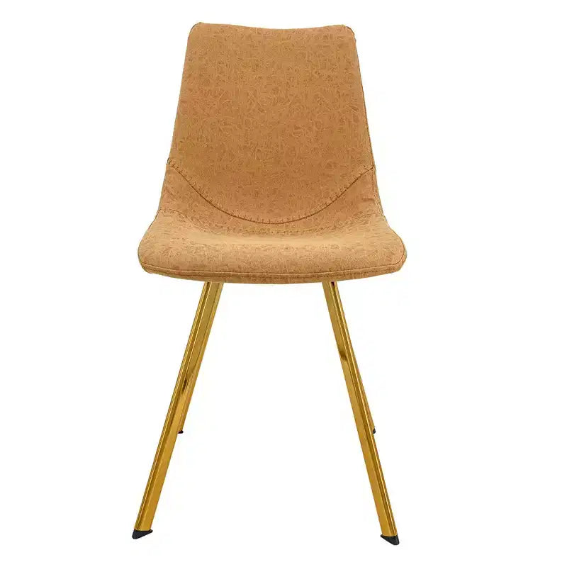 LeisureMod Markley - Lot de 4 chaises de salle à manger modernes en similicuir avec pieds dorés, assise rembourrée, design élégant pour cuisine, salle à manger, bureau ou café.