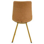 LeisureMod Markley - Lot de 4 chaises de salle à manger modernes en similicuir avec pieds dorés, assise rembourrée, design élégant pour cuisine, salle à manger, bureau ou café.
