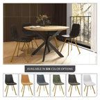 LeisureMod Markley - Lot de 4 chaises de salle à manger modernes en similicuir avec pieds dorés, assise rembourrée, design élégant pour cuisine, salle à manger, bureau ou café.
