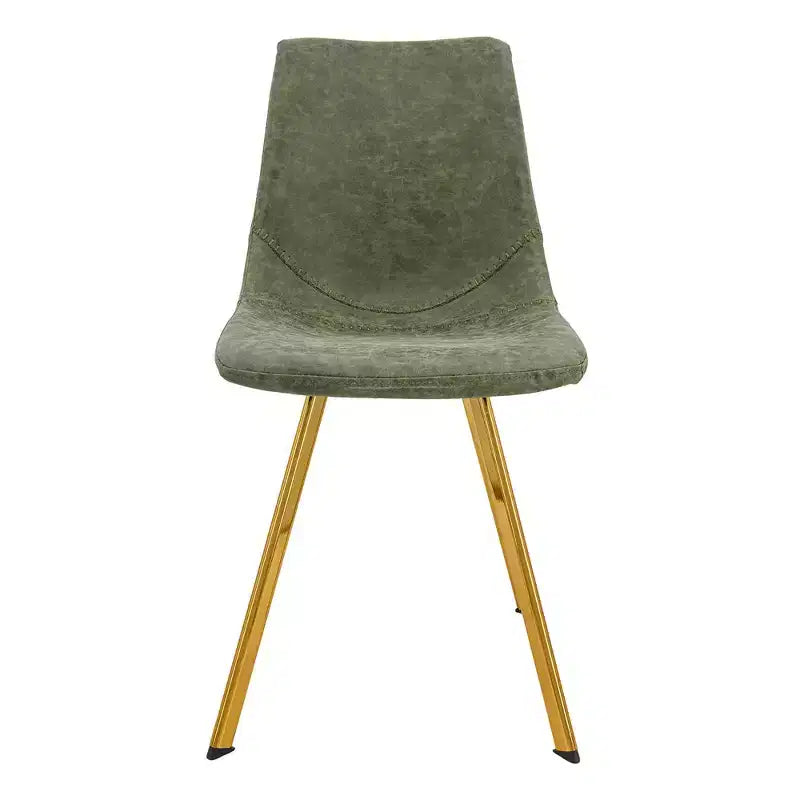 LeisureMod Markley - Lot de 4 chaises de salle à manger modernes en similicuir avec pieds dorés, assise rembourrée, design élégant pour cuisine, salle à manger, bureau ou café.