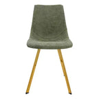 LeisureMod Markley - Lot de 4 chaises de salle à manger modernes en similicuir avec pieds dorés, assise rembourrée, design élégant pour cuisine, salle à manger, bureau ou café.