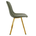 LeisureMod Markley - Lot de 4 chaises de salle à manger modernes en similicuir avec pieds dorés, assise rembourrée, design élégant pour cuisine, salle à manger, bureau ou café.