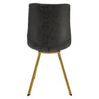 LeisureMod Markley - Lot de 4 chaises de salle à manger modernes en similicuir avec pieds dorés, assise rembourrée, design élégant pour cuisine, salle à manger, bureau ou café.