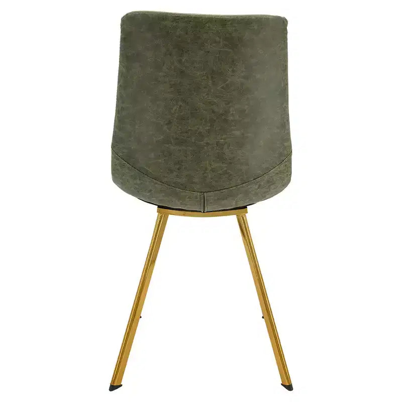 LeisureMod Markley - Lot de 4 chaises de salle à manger modernes en similicuir avec pieds dorés, assise rembourrée, design élégant pour cuisine, salle à manger, bureau ou café.