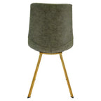 LeisureMod Markley - Lot de 4 chaises de salle à manger modernes en similicuir avec pieds dorés, assise rembourrée, design élégant pour cuisine, salle à manger, bureau ou café.