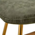 LeisureMod Markley - Lot de 4 chaises de salle à manger modernes en similicuir avec pieds dorés, assise rembourrée, design élégant pour cuisine, salle à manger, bureau ou café.