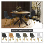 LeisureMod Markley - Lot de 4 chaises de salle à manger modernes en similicuir avec pieds dorés, assise rembourrée, design élégant pour cuisine, salle à manger, bureau ou café.