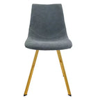 LeisureMod Markley - Lot de 4 chaises de salle à manger modernes en similicuir avec pieds dorés, assise rembourrée, design élégant pour cuisine, salle à manger, bureau ou café.
