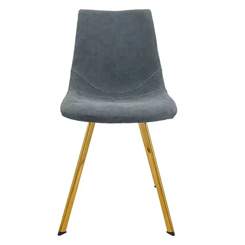 LeisureMod Markley - Lot de 4 chaises de salle à manger modernes en similicuir avec pieds dorés, assise rembourrée, design élégant pour cuisine, salle à manger, bureau ou café.