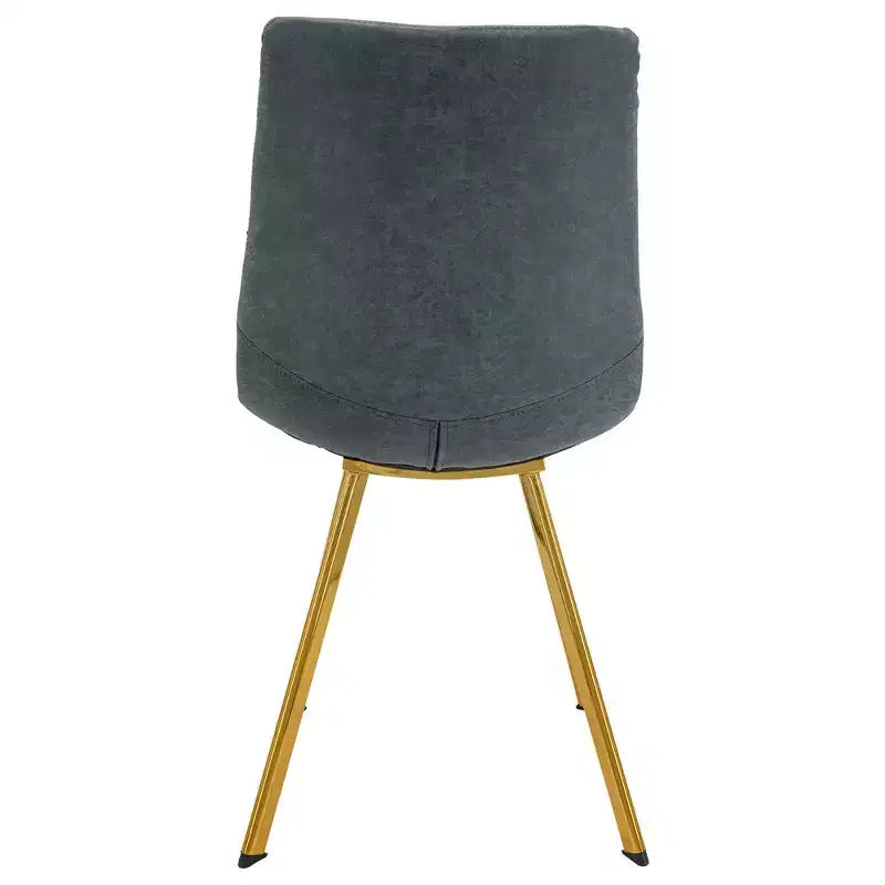 LeisureMod Markley - Lot de 4 chaises de salle à manger modernes en similicuir avec pieds dorés, assise rembourrée, design élégant pour cuisine, salle à manger, bureau ou café.