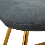 LeisureMod Markley - Lot de 4 chaises de salle à manger modernes en similicuir avec pieds dorés, assise rembourrée, design élégant pour cuisine, salle à manger, bureau ou café.