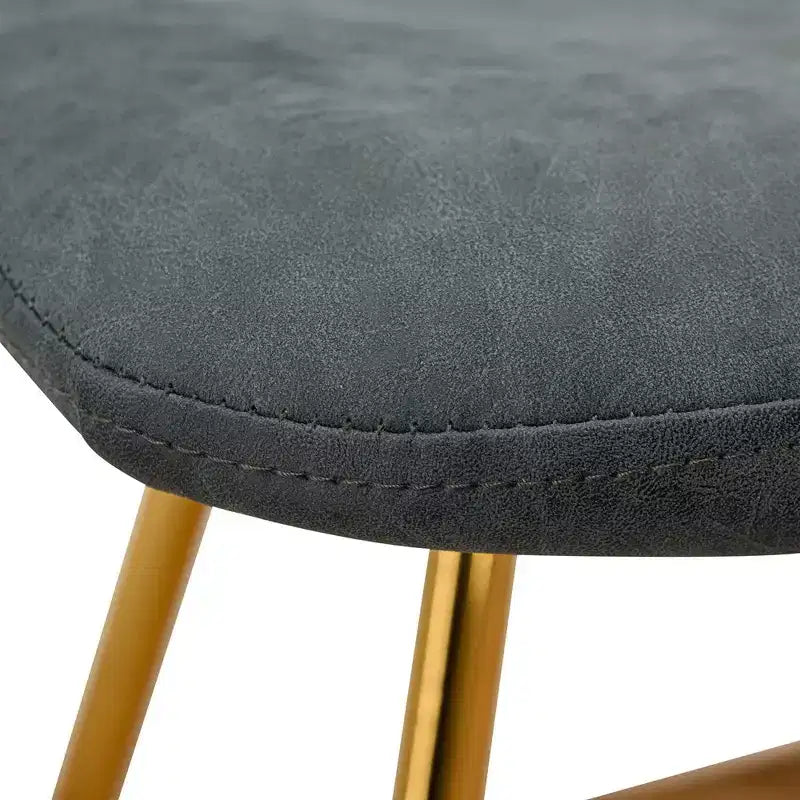LeisureMod Markley - Lot de 4 chaises de salle à manger modernes en similicuir avec pieds dorés, assise rembourrée, design élégant pour cuisine, salle à manger, bureau ou café.