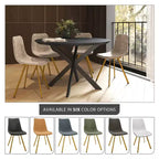 LeisureMod Markley - Lot de 4 chaises de salle à manger modernes en similicuir avec pieds dorés, assise rembourrée, design élégant pour cuisine, salle à manger, bureau ou café.