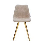LeisureMod Markley - Lot de 4 chaises de salle à manger modernes en similicuir avec pieds dorés, assise rembourrée, design élégant pour cuisine, salle à manger, bureau ou café.