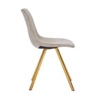 LeisureMod Markley - Lot de 4 chaises de salle à manger modernes en similicuir avec pieds dorés, assise rembourrée, design élégant pour cuisine, salle à manger, bureau ou café.
