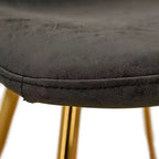 LeisureMod Markley - Lot de 4 chaises de salle à manger modernes en similicuir avec pieds dorés, assise rembourrée, design élégant pour cuisine, salle à manger, bureau ou café.
