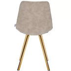 LeisureMod Markley - Lot de 4 chaises de salle à manger modernes en similicuir avec pieds dorés, assise rembourrée, design élégant pour cuisine, salle à manger, bureau ou café.