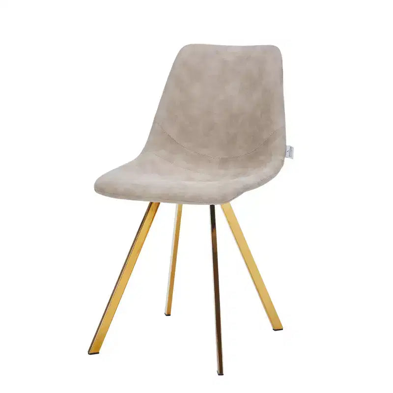 LeisureMod Markley - Lot de 4 chaises de salle à manger modernes en similicuir avec pieds dorés, assise rembourrée, design élégant pour cuisine, salle à manger, bureau ou café.