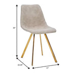 LeisureMod Markley - Lot de 4 chaises de salle à manger modernes en similicuir avec pieds dorés, assise rembourrée, design élégant pour cuisine, salle à manger, bureau ou café.