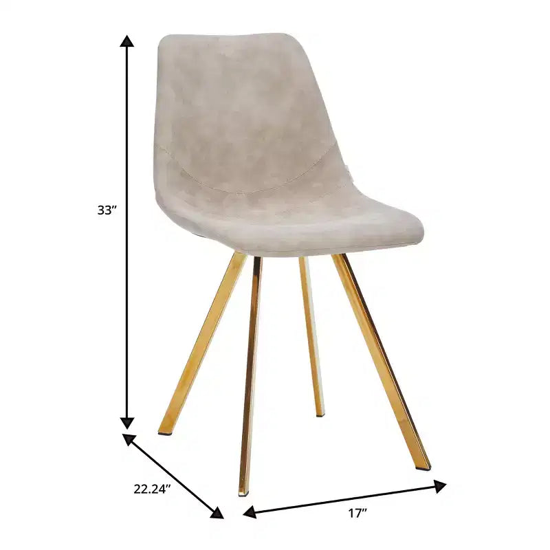 LeisureMod Markley - Lot de 4 chaises de salle à manger modernes en similicuir avec pieds dorés, assise rembourrée, design élégant pour cuisine, salle à manger, bureau ou café.