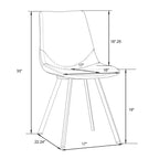 LeisureMod Markley - Lot de 4 chaises de salle à manger modernes en similicuir avec pieds dorés, assise rembourrée, design élégant pour cuisine, salle à manger, bureau ou café.