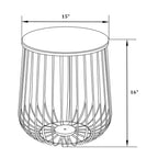 LeisureMod Runswick Table d'appoint moderne du milieu du siècle - Table d'appoint en bois et métal avec rangement à plateau relevable et compartiment caché