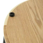 LeisureMod Runswick Table d'appoint moderne du milieu du siècle - Table d'appoint en bois et métal avec rangement à plateau relevable et compartiment caché