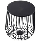 LeisureMod Runswick Table d'appoint moderne du milieu du siècle - Table d'appoint en bois et métal avec rangement à plateau relevable et compartiment caché