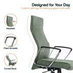 Chaise de bureau LeisureMod Hilton dossier haut en cuir nervuré - Cadre en acier robuste pivotant et inclinable - Chaise de bureau de direction moderne