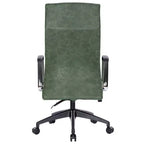 Chaise de bureau LeisureMod Hilton dossier haut en cuir nervuré - Cadre en acier robuste pivotant et inclinable - Chaise de bureau de direction moderne