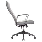 Chaise de bureau LeisureMod Hilton dossier haut en cuir nervuré - Cadre en acier robuste pivotant et inclinable - Chaise de bureau de direction moderne