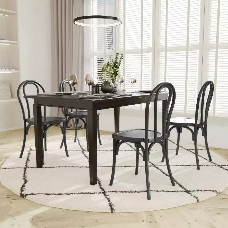 Emma et Oliver, lot de 2 chaises Thonet aspect bois en résine résistante aux intempéries pour usage intérieur/extérieur