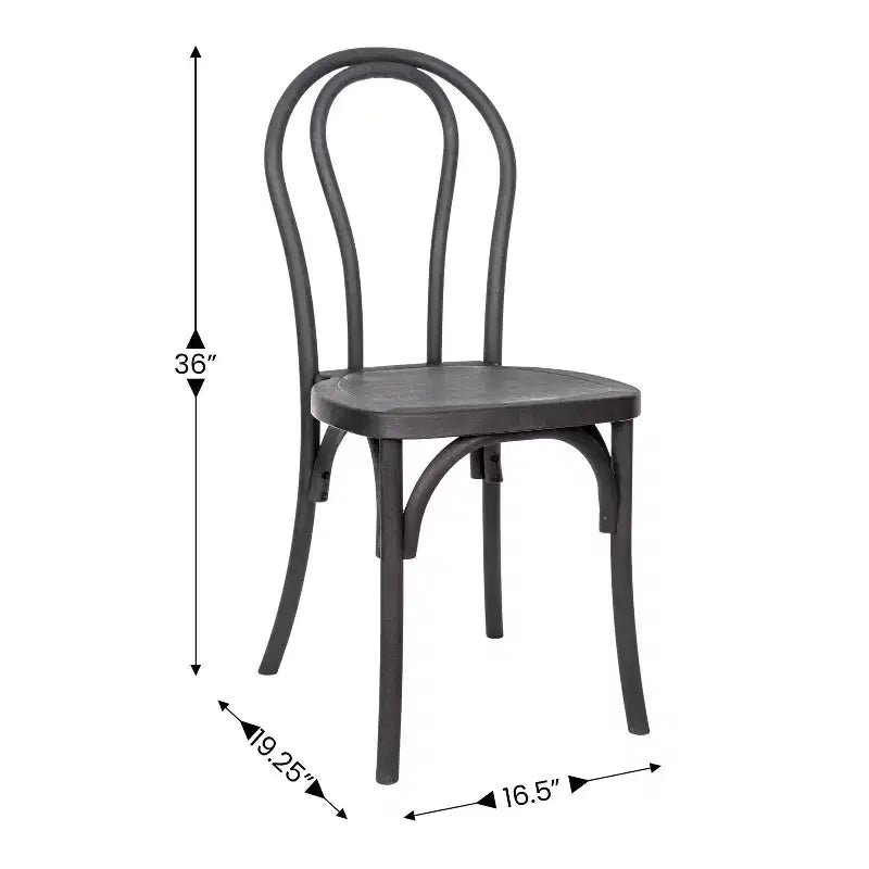 Emma et Oliver, lot de 2 chaises Thonet aspect bois en résine résistante aux intempéries pour usage intérieur/extérieur