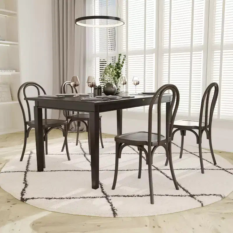 Emma et Oliver, lot de 2 chaises Thonet aspect bois en résine résistante aux intempéries pour usage intérieur/extérieur