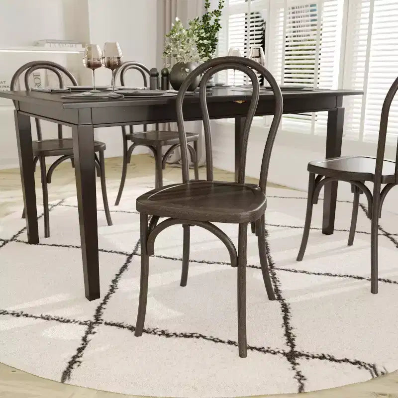 Emma et Oliver, lot de 2 chaises Thonet aspect bois en résine résistante aux intempéries pour usage intérieur/extérieur