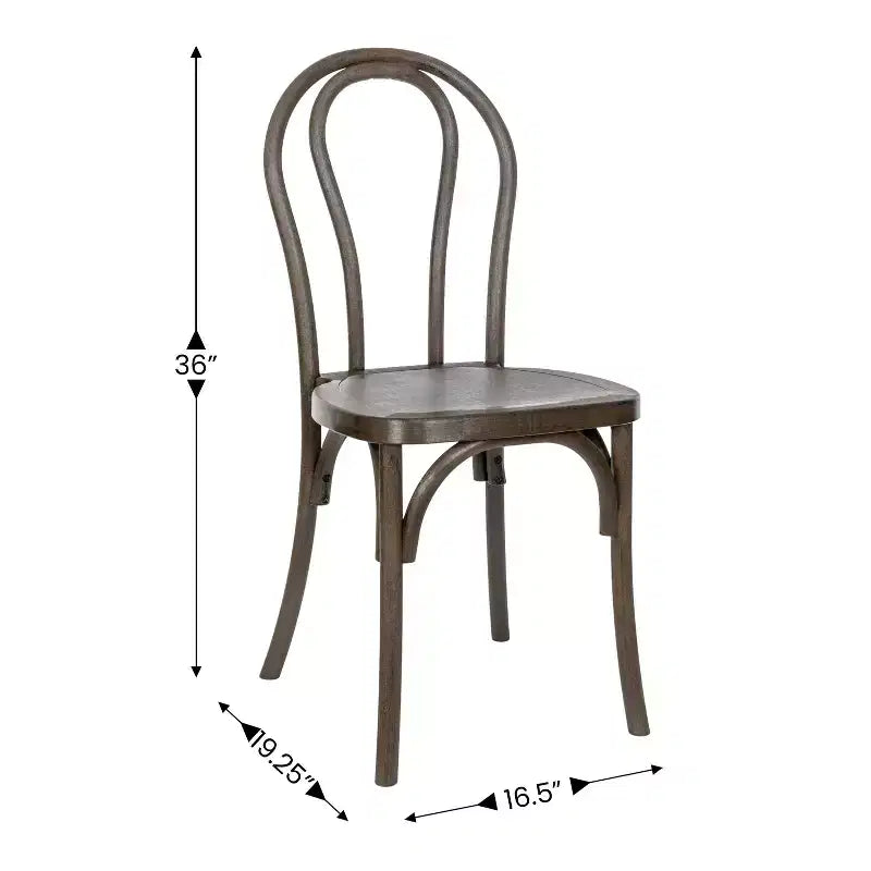 Emma et Oliver, lot de 2 chaises Thonet aspect bois en résine résistante aux intempéries pour usage intérieur/extérieur