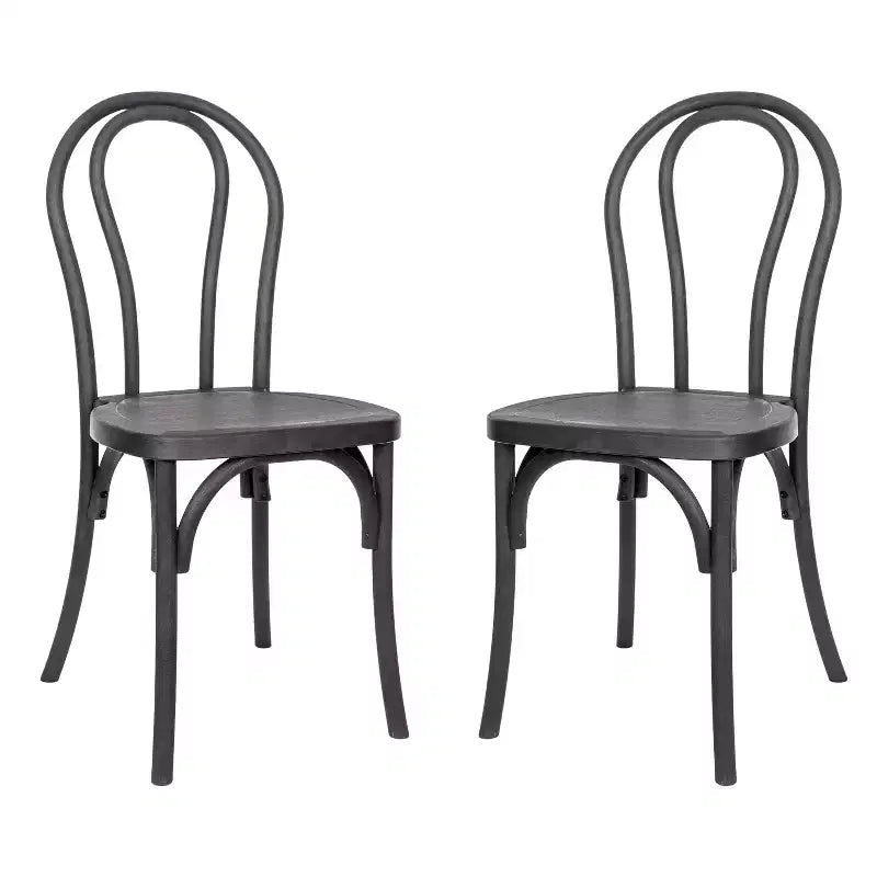 Emma et Oliver, lot de 2 chaises Thonet aspect bois en résine résistante aux intempéries pour usage intérieur/extérieur
