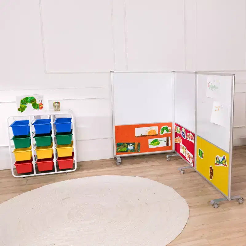 Étagère de rangement à 4 niveaux ECR4Kids avec 12 bacs, 4x3, organisation polyvalente