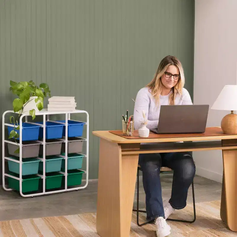 Étagère de rangement à 4 niveaux ECR4Kids avec 12 bacs, 4x3, organisation polyvalente
