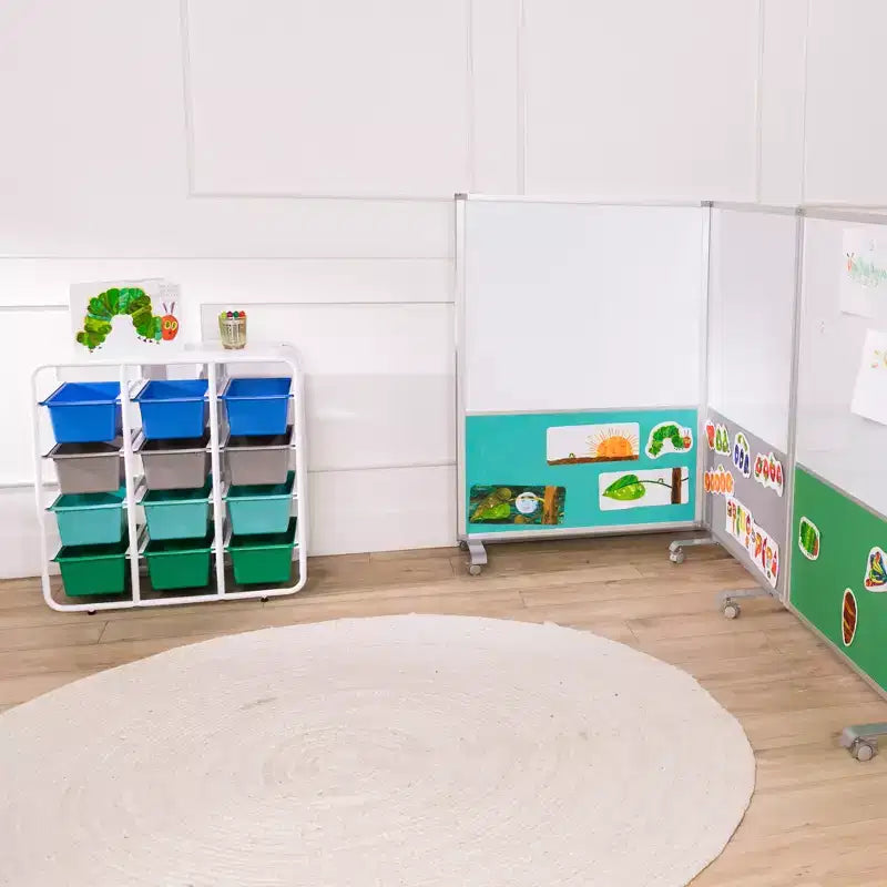 Étagère de rangement à 4 niveaux ECR4Kids avec 12 bacs, 4x3, organisation polyvalente