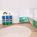 Étagère de rangement à 4 niveaux ECR4Kids avec 12 bacs, 4x3, organisation polyvalente
