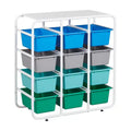 ECR4Kids 4-Tier Storage Rack with 12 Cubby Bins, 4x3, Multipurpose Organization