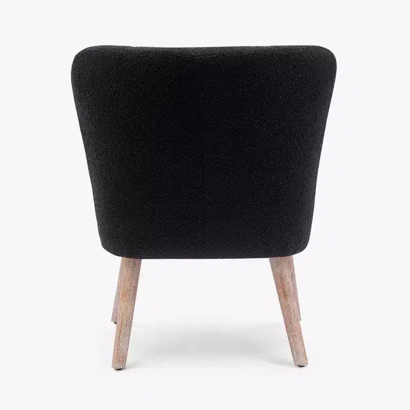 Fauteuil d'appoint sans accoudoirs rembourré Genevieve 25 de WestinTrends en tissu bouclé