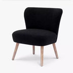 Fauteuil d'appoint sans accoudoirs rembourré Genevieve 25 de WestinTrends en tissu bouclé